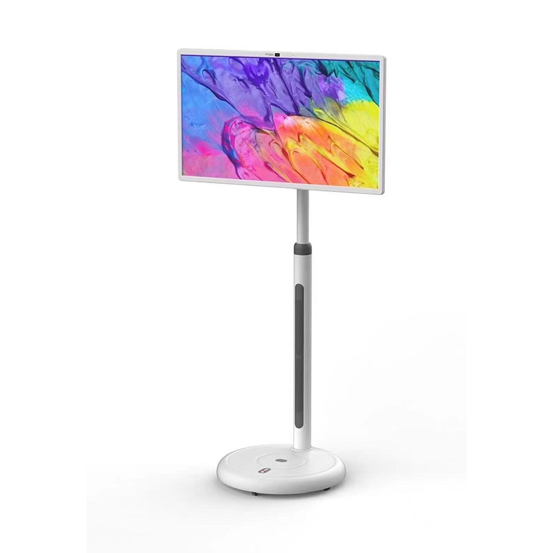 Mobile screen front view on round-base stand — manufacturer product image, GK-24T/32T page