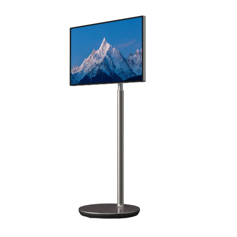 Mobile screen portrait view on round-base stand — manufacturer product image, GK-27A/32A page